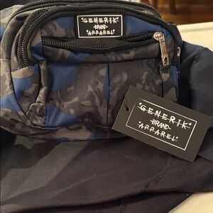 Blue and Black Belt Bag